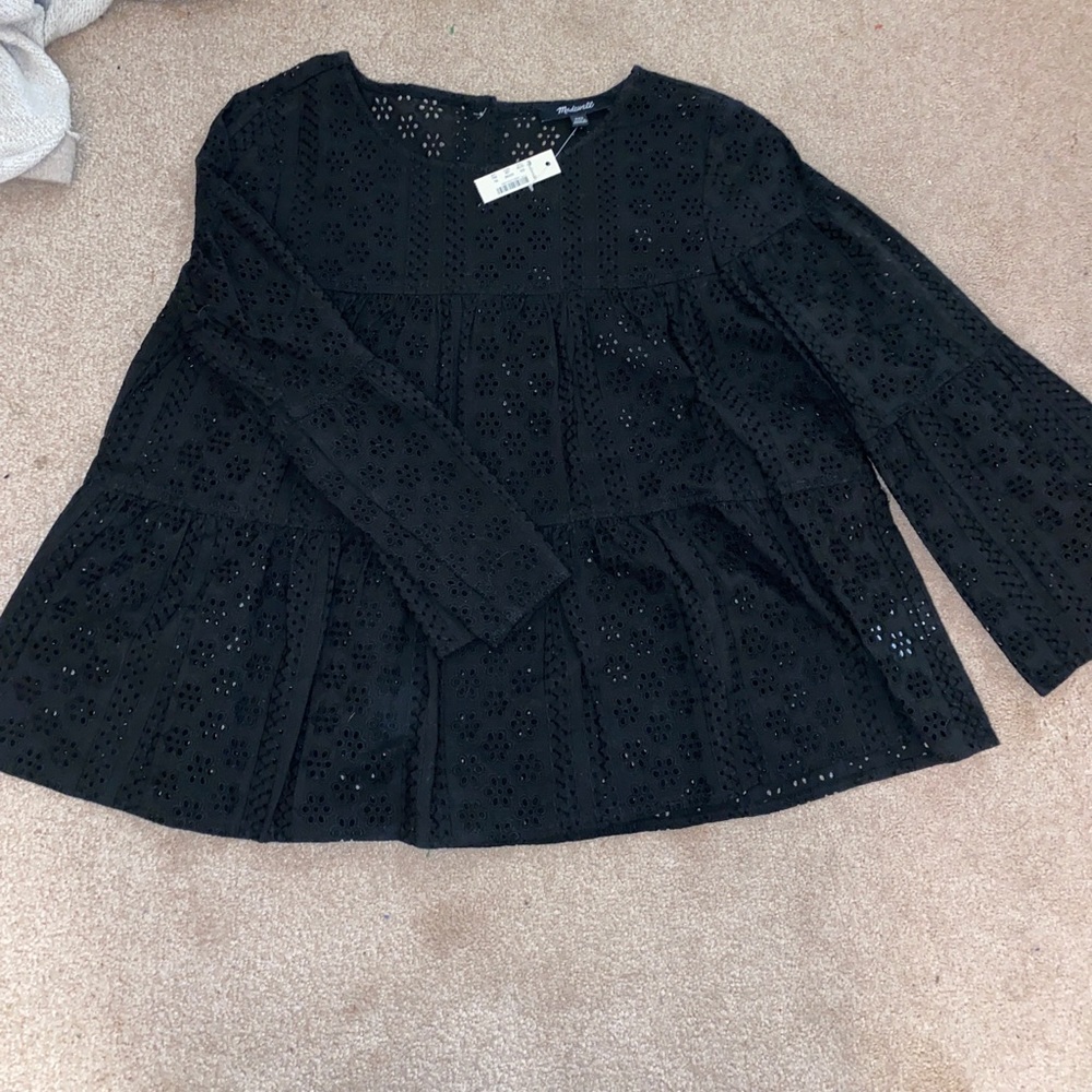 Madewell black blouse